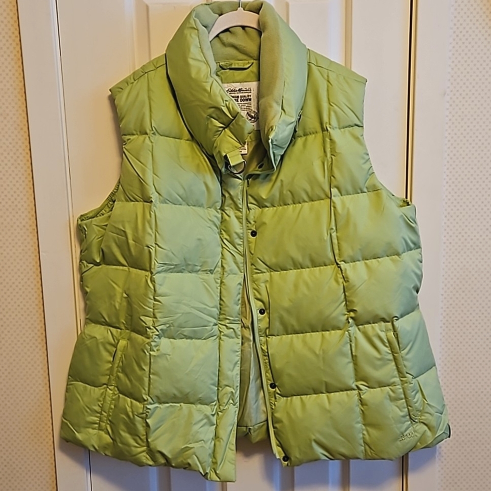 Eddie Bauer Goose Down Puffer Vest - 2X - Apple Green